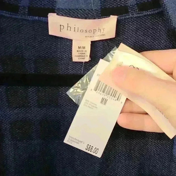 Blue Plaid Printed Cardigan - Picture 3 of 7